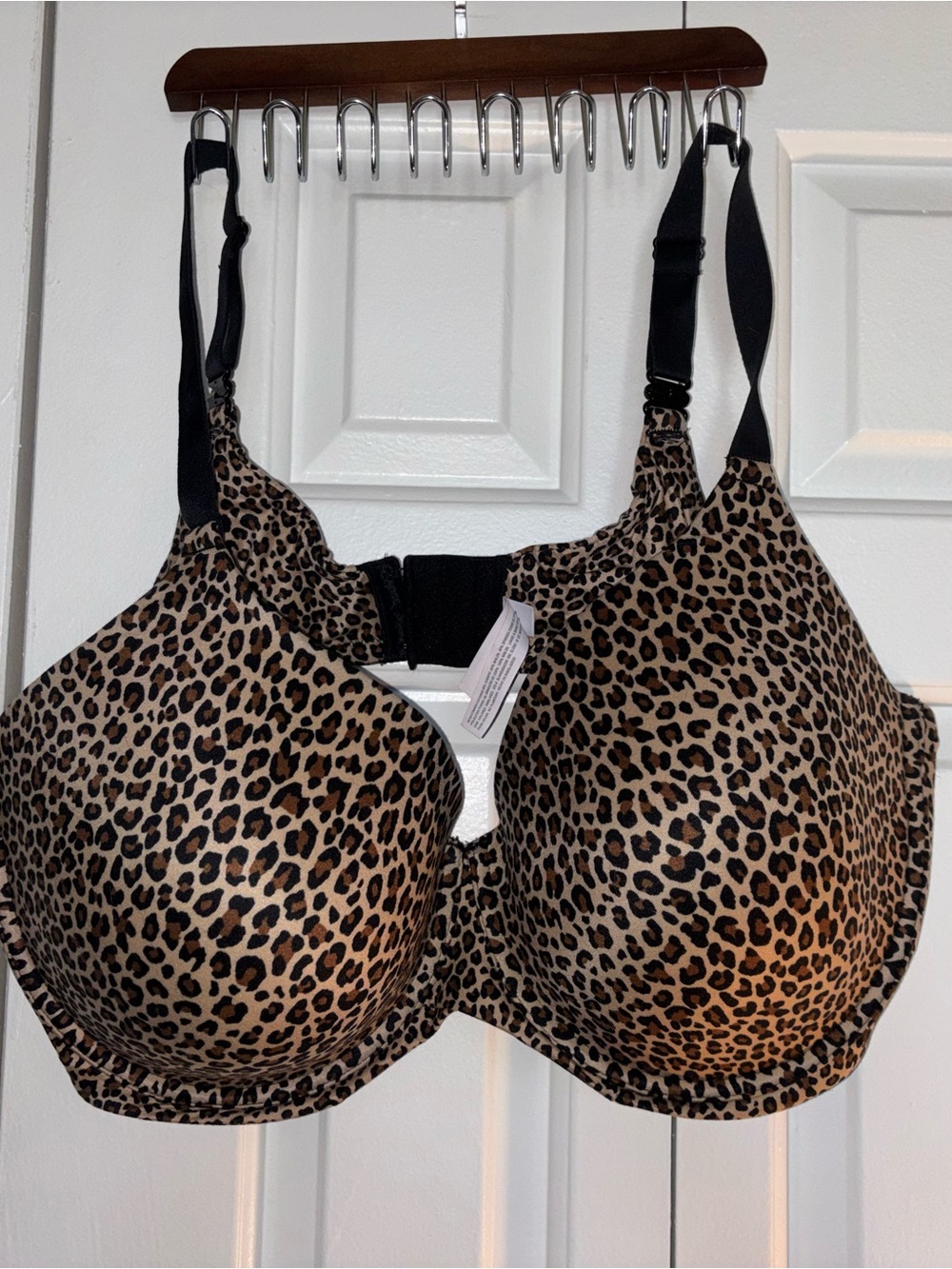 Auden Leopard Print Underwire Bra in Tan and Black